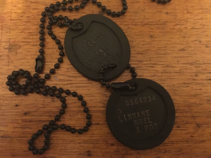 An example of dog tags as issued by the Australian Defence ForceDate 14 May 2017