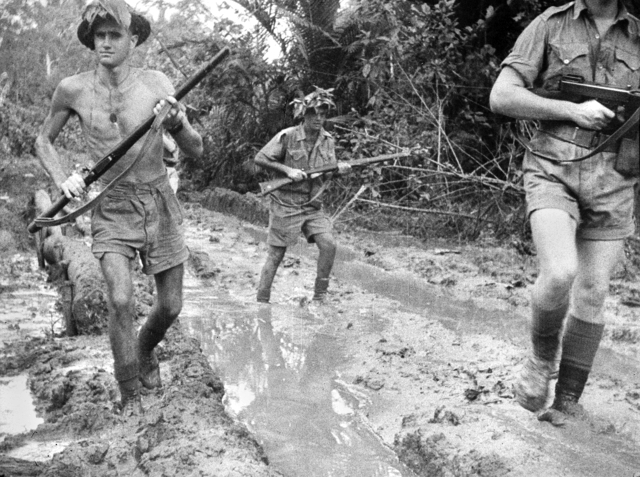 Australian troops at Milne Bay, New Guinea. The Australian army was the first to inflict defeat on the Imperial Japanese Army during World War II at the Battle of Milne Bay of August–September 1942