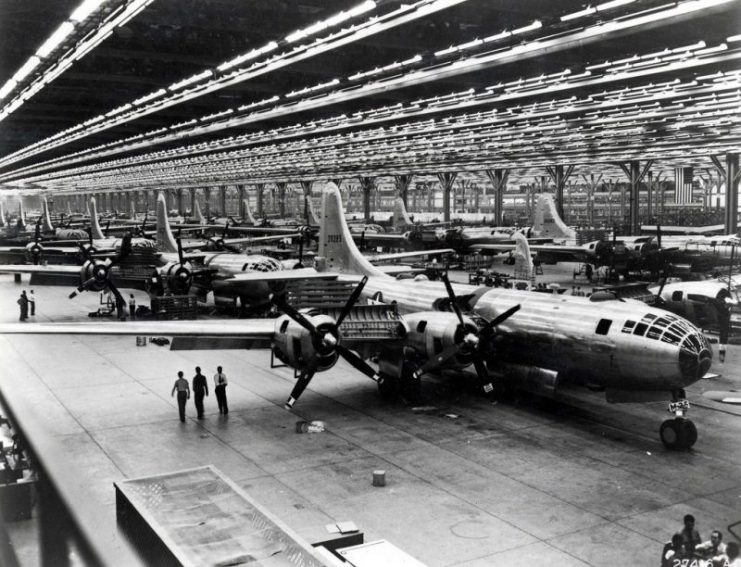 Boeing B-29 Superfortresses at Wichita, Kansas, 1944.