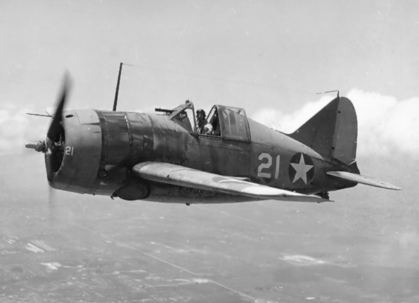 Brewster F2A-3 in flight.