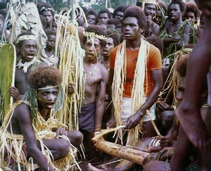 Buka boys performing at a Buin folk festival 1978