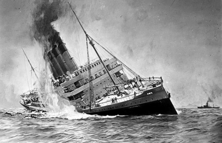 Sinking of the RMS Lusitania.Photo: Bundesarchiv, DVM 10 Bild-23-61-17 / CC-BY-SA 3.0