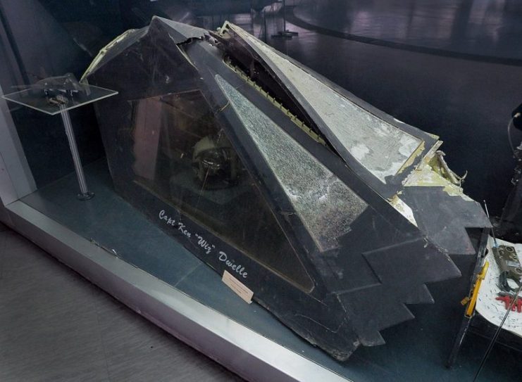 Canopy of F-117 shot down by the Yugoslav air force on March 27, 1999. Photo: Petar Milošević / CC BY-SA 4.0