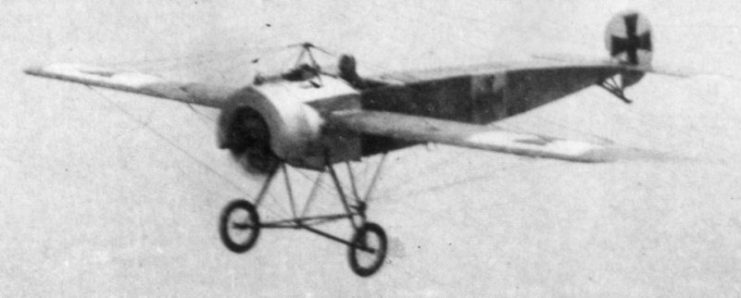 Captured Fokker E.III 210 16 in flight at Upavon, Wiltshire in 1916.