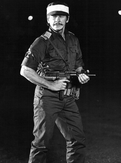 Publicity photo of Charles Bronson in film, Raid on Entebbe (1977)