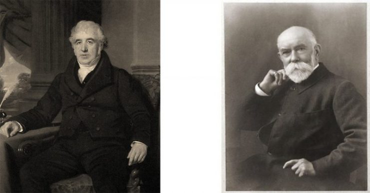 Charles Macintosh (left) and Thomas Burberry (right).
