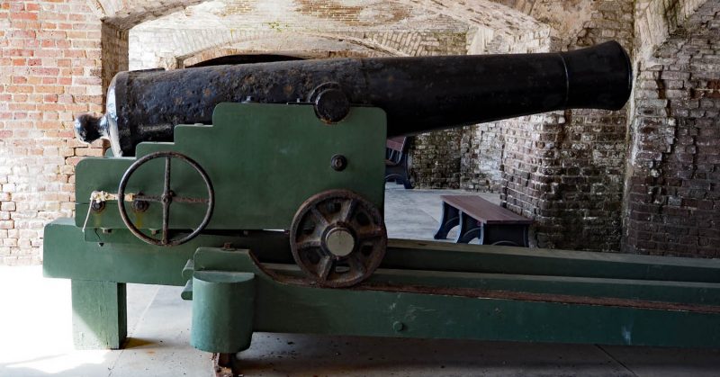 One of many cannons at Fort Sumter, Charleston, South Carolina, USA.