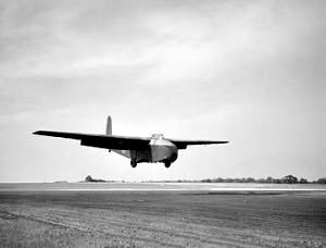 A Hamilcar Mark I glider in flight. Hamilcars were used to transport the Locust into battle.