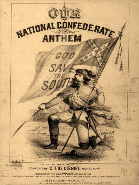 God Save the South booklet, with a rare music cover illustration, published in Richmond, Virginia