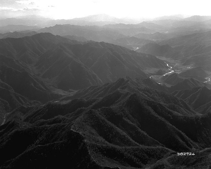 Heartbreak Ridge in Korea as seen from the north.