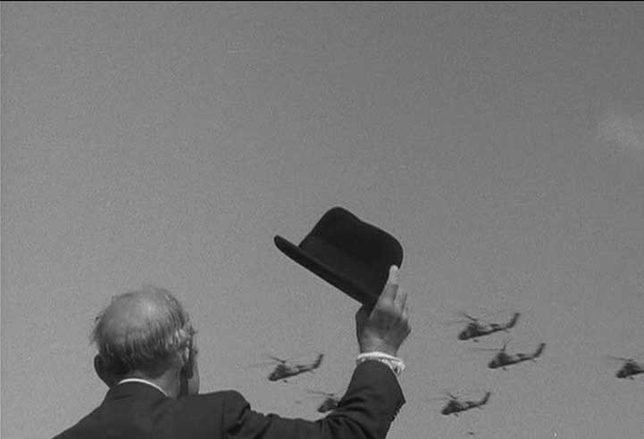 High Commissioner of Aden Sir Humphrey Trevelyan, Baron Trevelyan waving to departing British Helicopters in November 30 1967