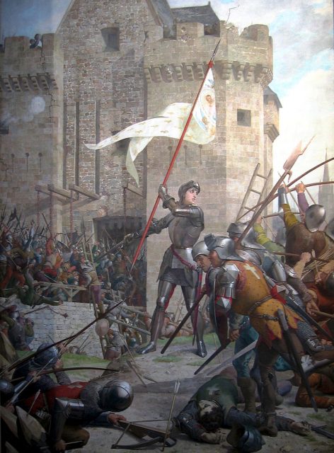 Joan of Arc at the Siege of Orléans by Jules Eugène Lenepveu, painted 1886–1890.Photo: Jules Eugène Lenepveu CC BY-SA 2.5