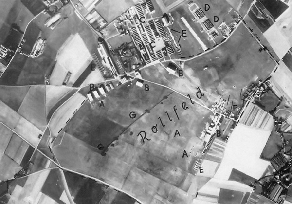 A Luftwaffe aerial photograph of RAF Manston at the outbreak of war in 1939 when it was still an all-grass airfield