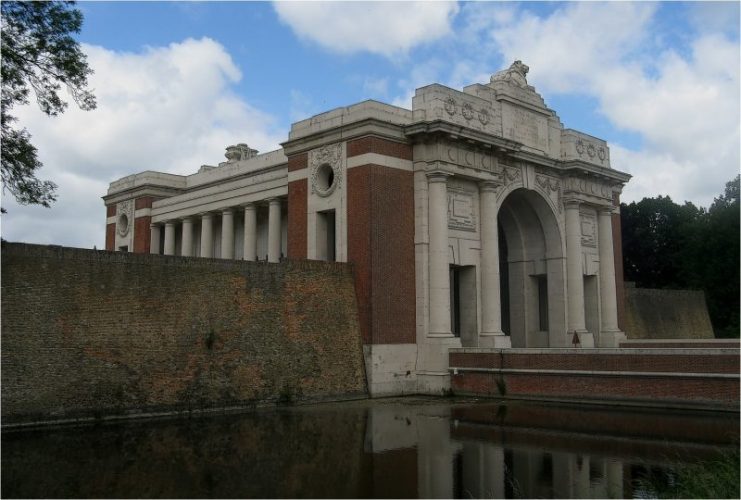 The Menin Gate in Ypres. A Memorial to the missing of WWI who fell in Flanders.