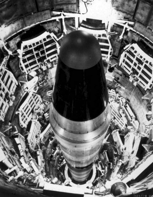 The Titan II Intercontinental ballistic missile (ICBM) carried a 9 Mt W53 warhead, one of the most powerful nuclear weapons fielded by the United States during the Cold War.