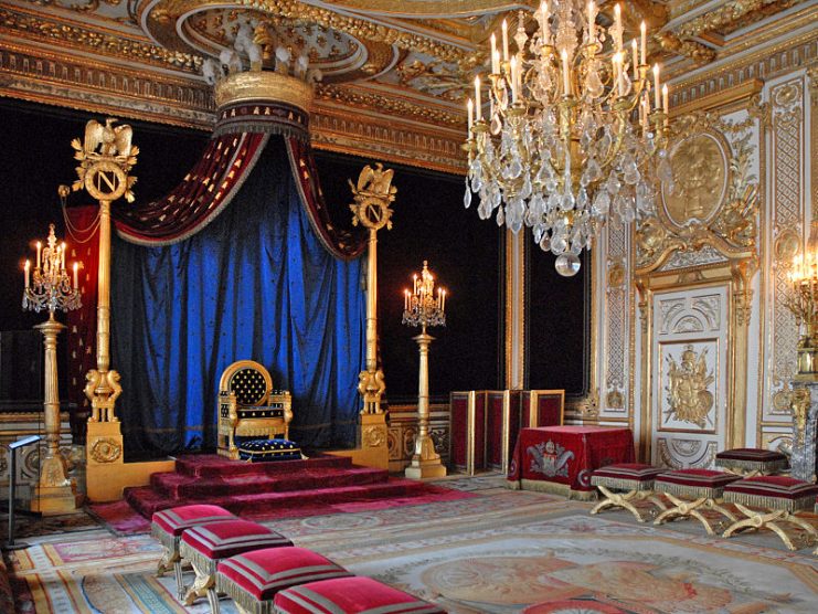 Napoleon’s throne room at Fontainebleau.Photo: Jean-Pierre Dalbéra CC BY 2.0