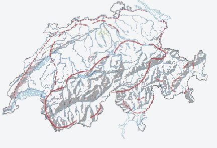 Plan of the defense lines of the National Redoubt.Photo: Senna CC BY-SA 3.0