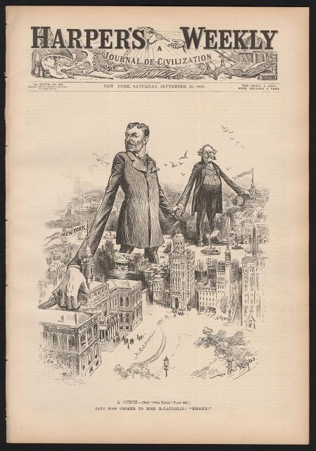 A bird’s-eye-view map of New York and Brooklyn (1893)