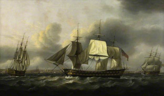 The Earl of Abergavenny East Indiaman, off Southsea, 1801, by Thomas Luny