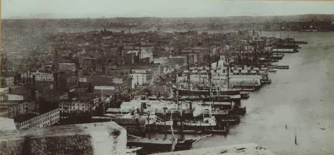 The Eastman Gang began in the early 1890s around Corlear’s Hook, Lower East Side, New York City, in a photograph, circa 1876.