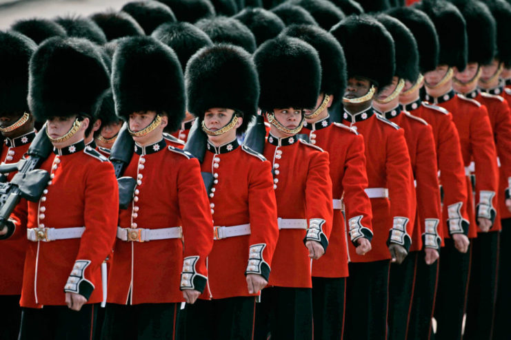 Guardsmen of the Household Division marching together