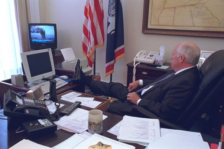 Vice President Cheney watching the initial 9/11 attack