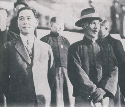 Wang Jingwei together with Chaing Kai-shek (right) in 1926.