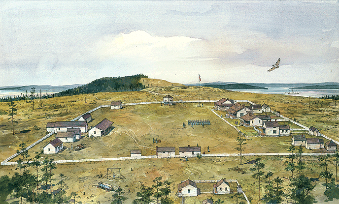 Water color of American Camp San Juan Island