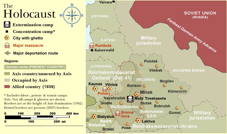 Holocaust in Reichskommissariat Ostland, which included Soviet Belarus. Image: Dennis Nilsson / CC BY-SA 3.0