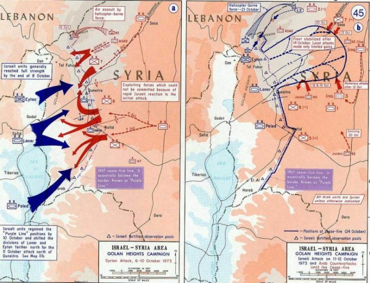 Yom Kippur War 1973 on the Golan heights