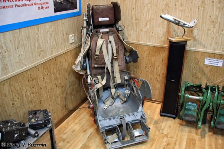 Ejectable seat at Museum of Long-Range Aviation (341-12). Museum of Long-Range Aviation. Photo: Vitaly V. Kuzmin / CC BY-SA 4.0