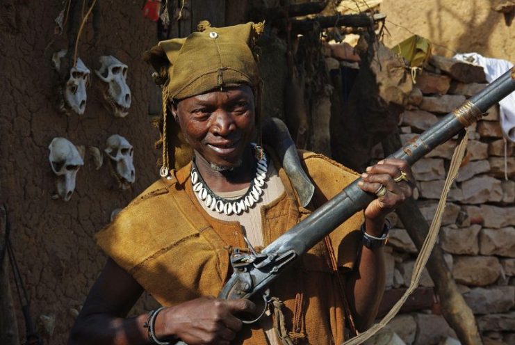 A Dogon hunter with flintlock musket, Mali, 2010 Photo: J. Drevet CC BY-SA 3.0