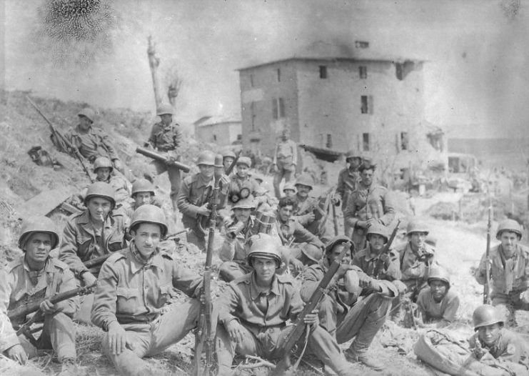 Brazilian soldiers celebrate the Brazilian Independence Day in Italy during World War II, September 1944.