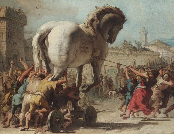 Detail from The Procession of the Trojan Horse in Troy by Domenico Tiepolo (1773), inspired by Virgil’s Aeneid