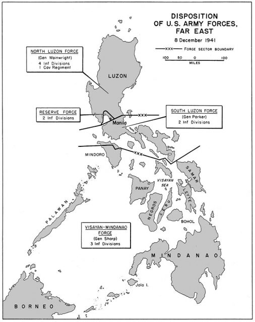 Disposition of United States Army forces in the Philippines in December 1941.