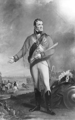 The Duke of Wellington at Waterloo. By James Lonsdale, 1815. Here he is portrayed wearing tasselled Hessian boots