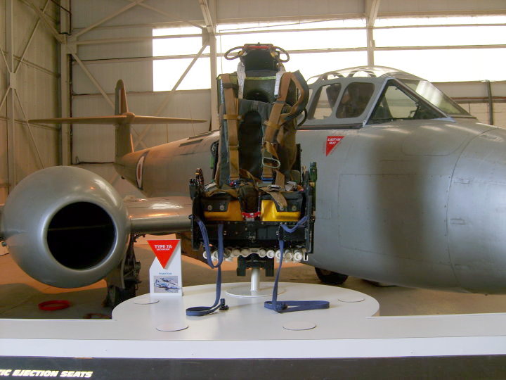 Seat on display at RAF Museum Cosford