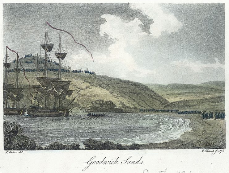 French troops surrender to British forces on Goodwick sands