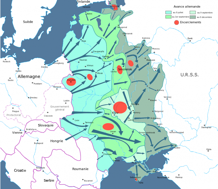 Map of eastern front in 1941. Photo: Bilou / CC BY-SA 3.0