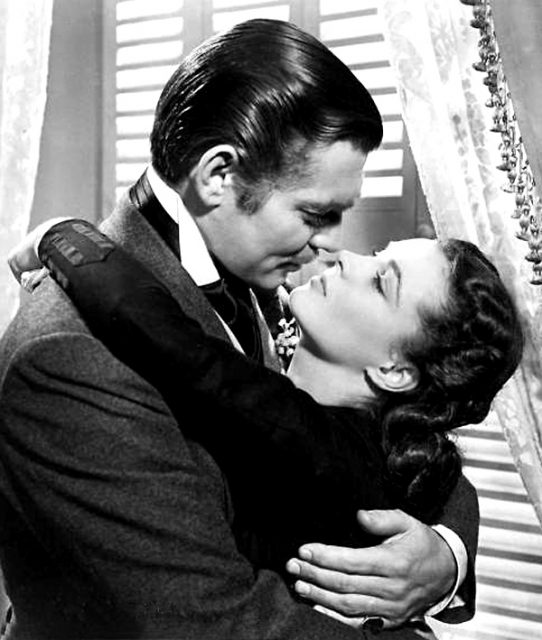 Publicity photo of Clark Gable and Vivien Leigh for Gone with the Wind. Date 1939