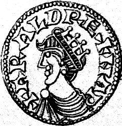 Coin of Harald as the sole Norwegian king, “ARALD REX NAR [vegiae]”. Imitation of a type of Edward the Confessor.
