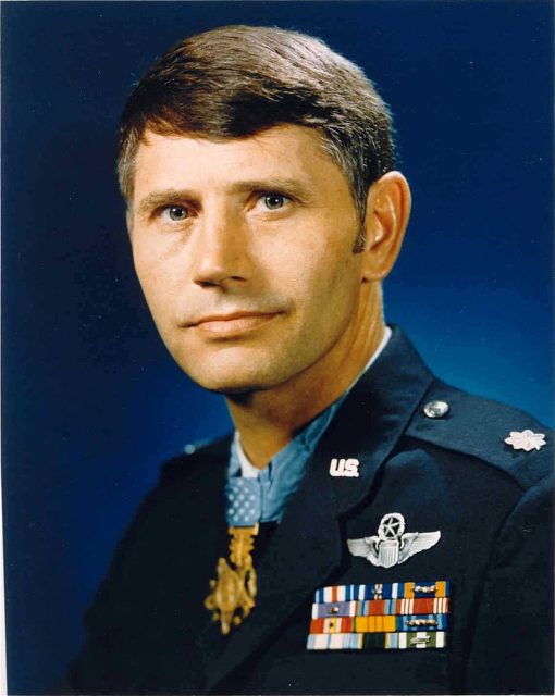 Lieutenant Colonel Leo K. Thorsness, United States Air Force, received the Medal of Honor during the Vietnam War