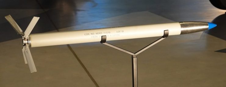 Mighty Mouse Missile at Steven F. Udvar-Hazy Center Virginia USA Photo by Sanjay Acharya CC BY-SA 4.0