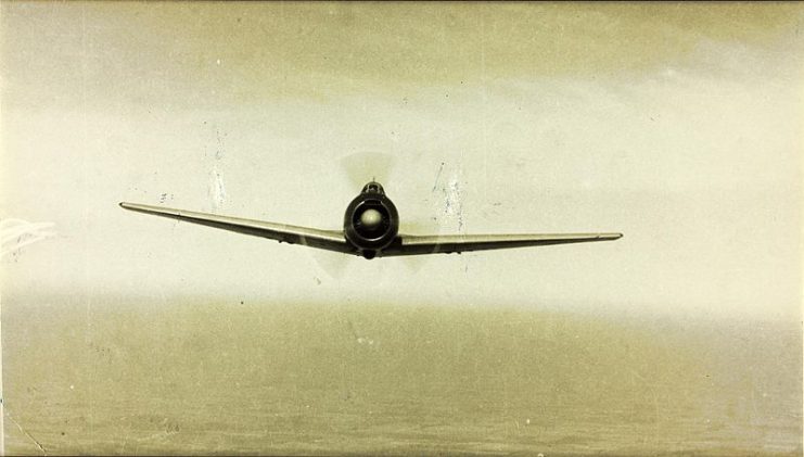 Front view of a Japanese Nakajima Ki-43 Hayabusa