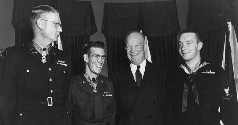 United States Army Medal of Honor recipient Ernest West at a Veterans' Day ceremony at Fort Knox, Kentucky