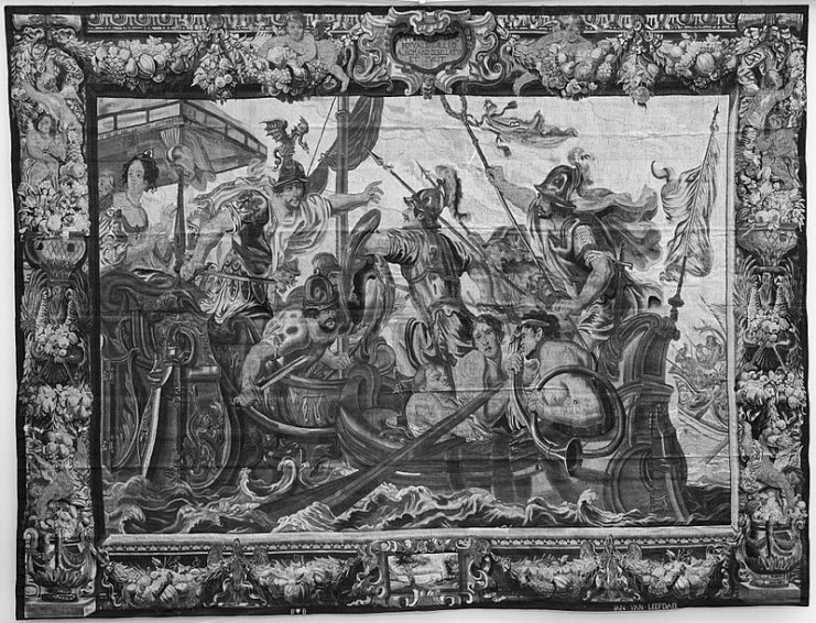 The Battle of Actium from a set of The Story of Antony and Cleopatra