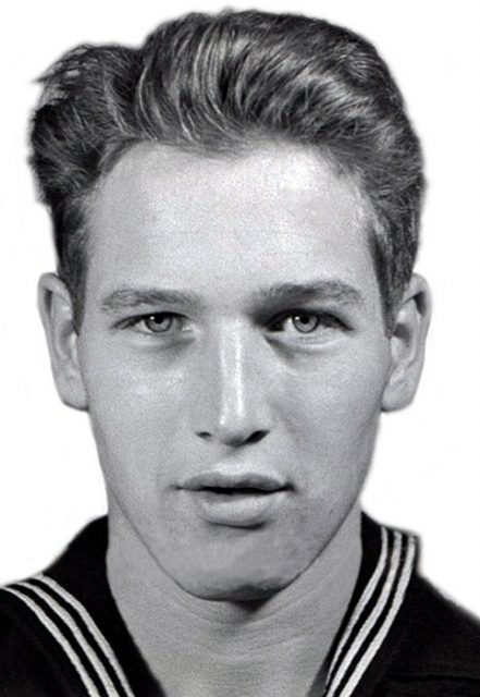 United States Navy portrait of Paul Newman. Date 1944 or 1945