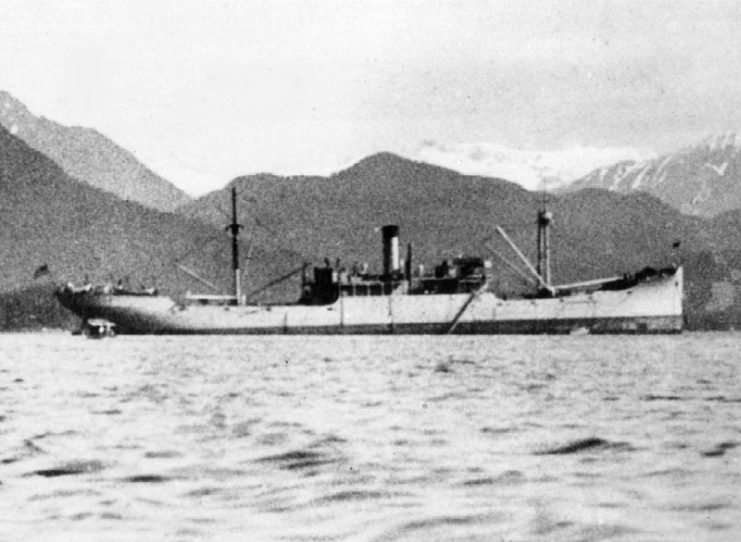 USS Gold Star (AG-12), at anchor off Sitka, Alaska, in September 1922, before her partial conversion into a communication intelligence ship in 1933