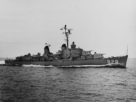 USS Timmerman (DD-828) underway off Newport RI in 1953