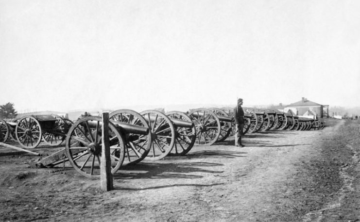 View of park of artillery captured at the Battle of Chattanooga